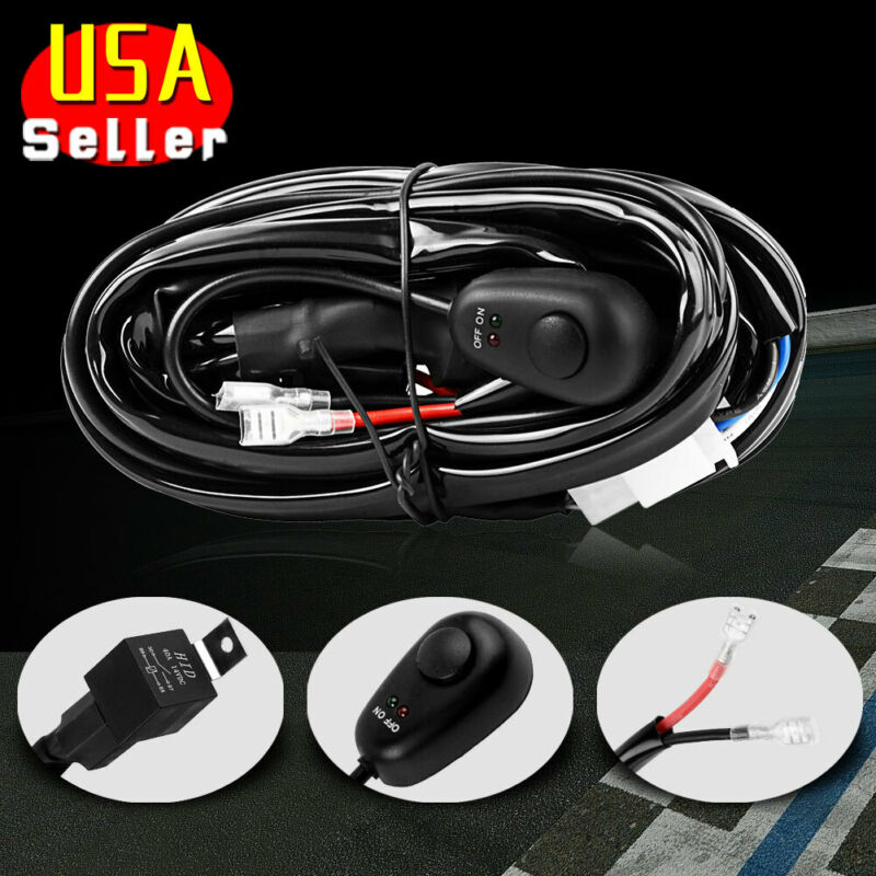 Wiring Harness Kit 8ft 12v 40a Relay Fuse Switch On-off For Led Work Light Bar