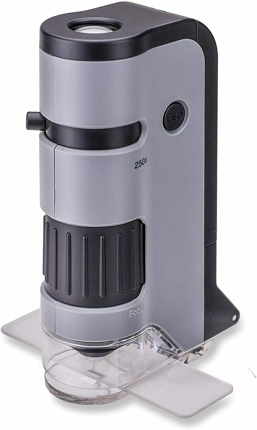 Carson Microflip 100x-250x Led Pocket Microscope With Phone Clip And Slide Base