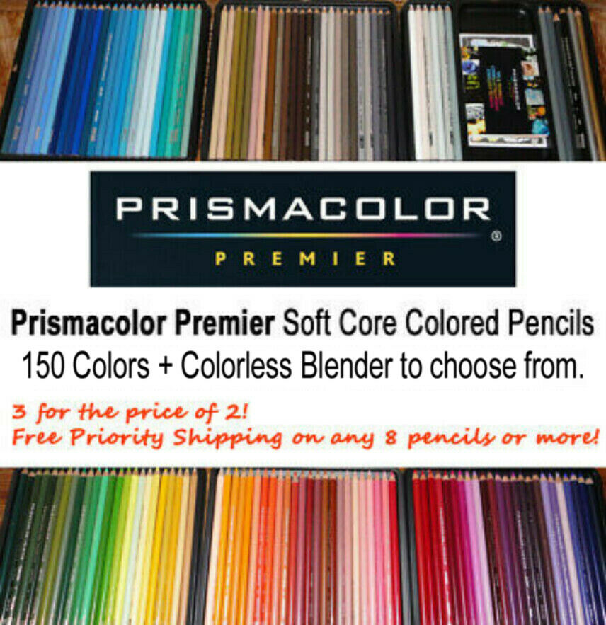 Prismacolor Premier Color Pencils Single.150 Clrs+colorless Blender To Pick From