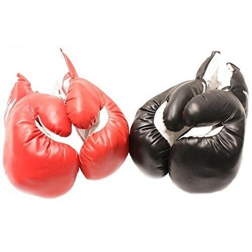 2 Pairs Kids 4 Oz Boxing Gloves Youth Practice Training Faux Leather Red Black