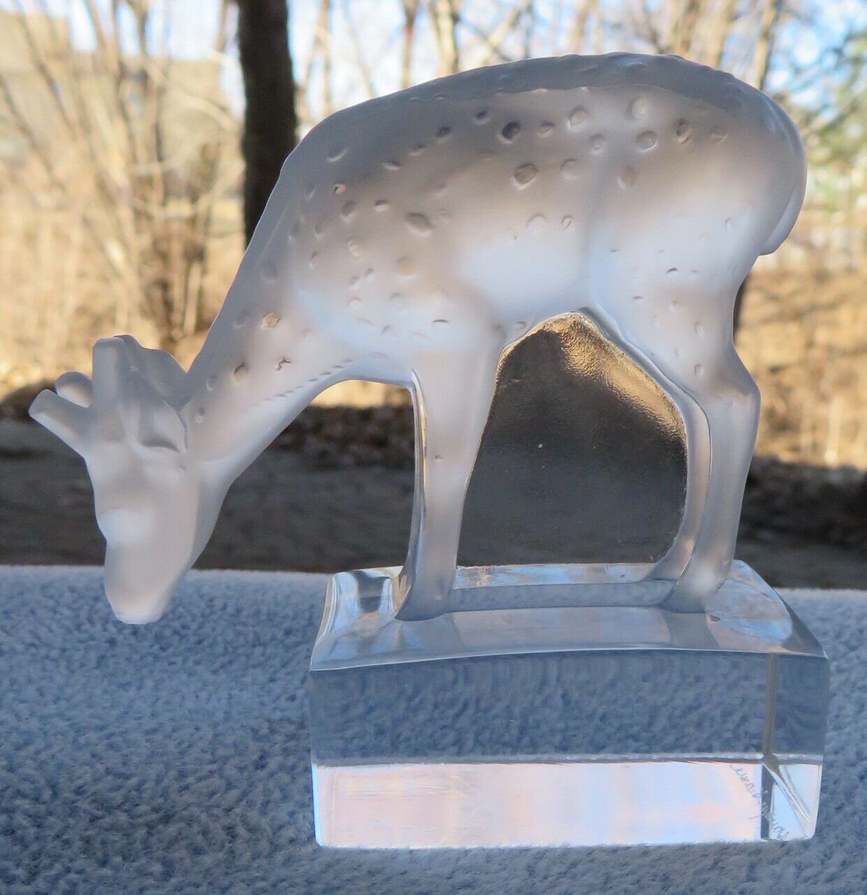 Lalique Crystal Deer Fawn Paperweight Figurine #11804 Mint!  France