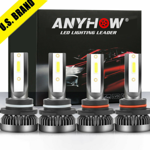 9005+9006 Combo Led Headlight 240w 30800lm High/low Beam 6000k White 4 Bulbs Kit